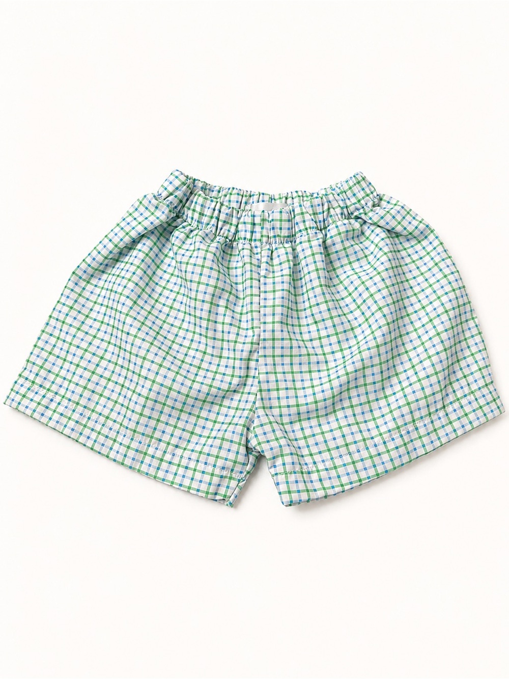 Cecil and Lou Green & Blue Plaid Elastic-Waist Shorts